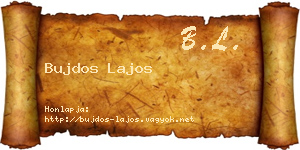 Bujdos Lajos névjegykártya